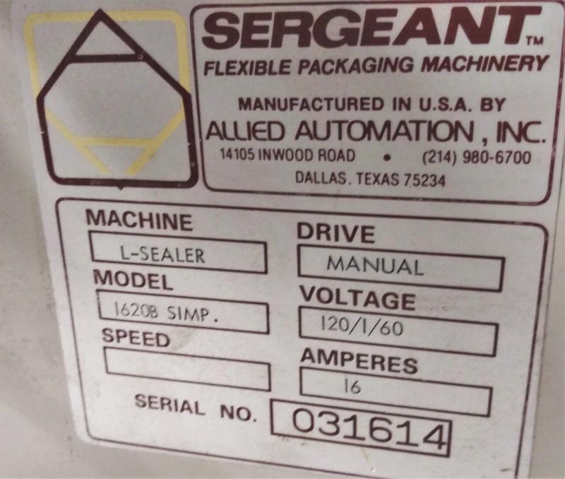 Allied Automation Inc. 1620B Simp. Sergeant LSealer Garden City Plastics